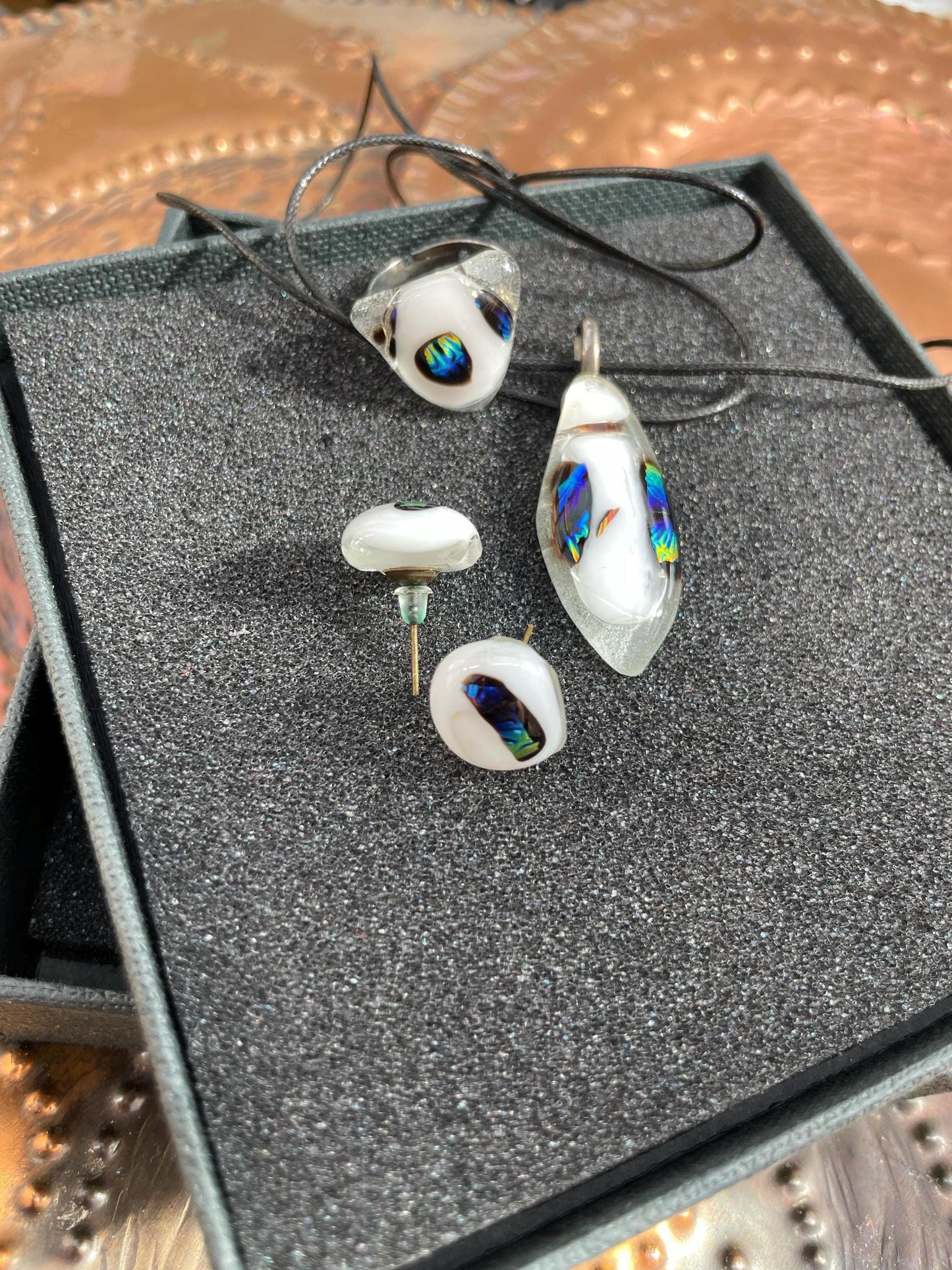 Unique fusing glass sets with Dichroic glass