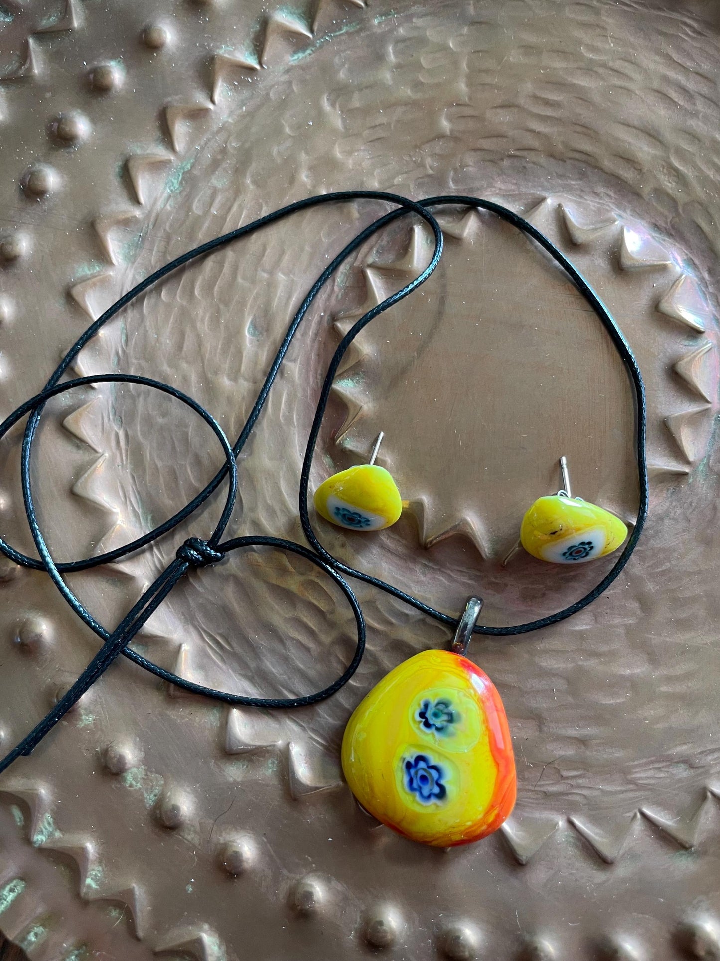 Unique fusing glass set with Murano style - Millifiori beads