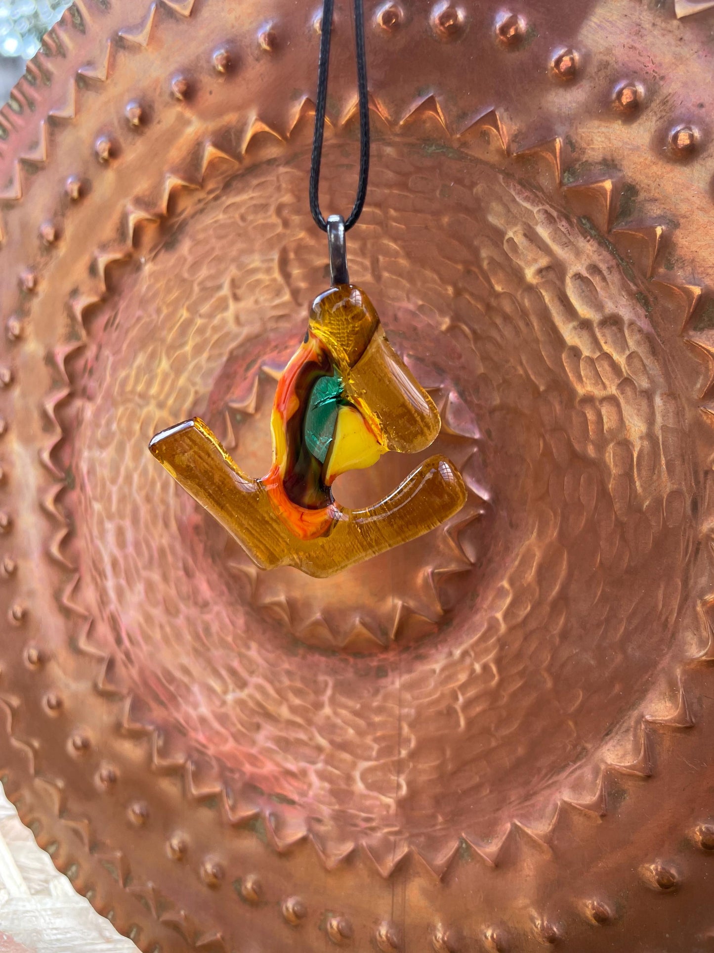 Fusing glass pendant