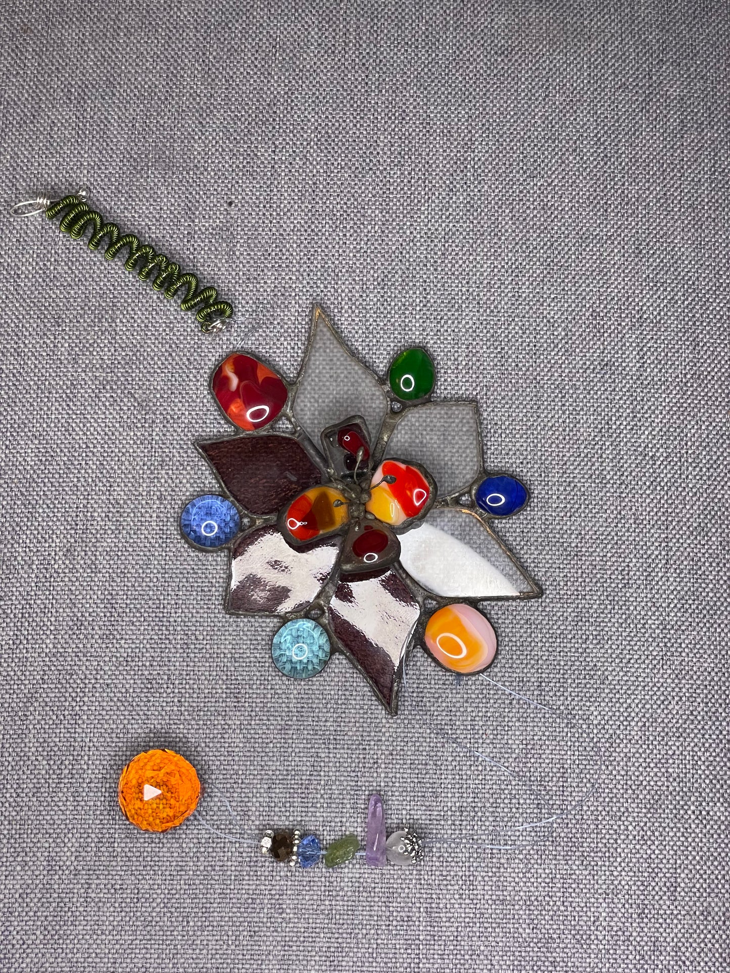 Blooming life flower - stained glass suncatcher