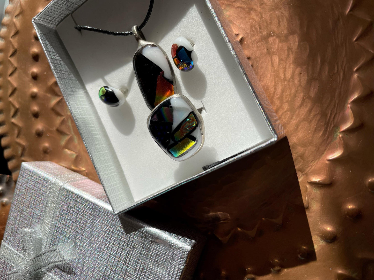 Fused Dichroic Glass Jewelry set