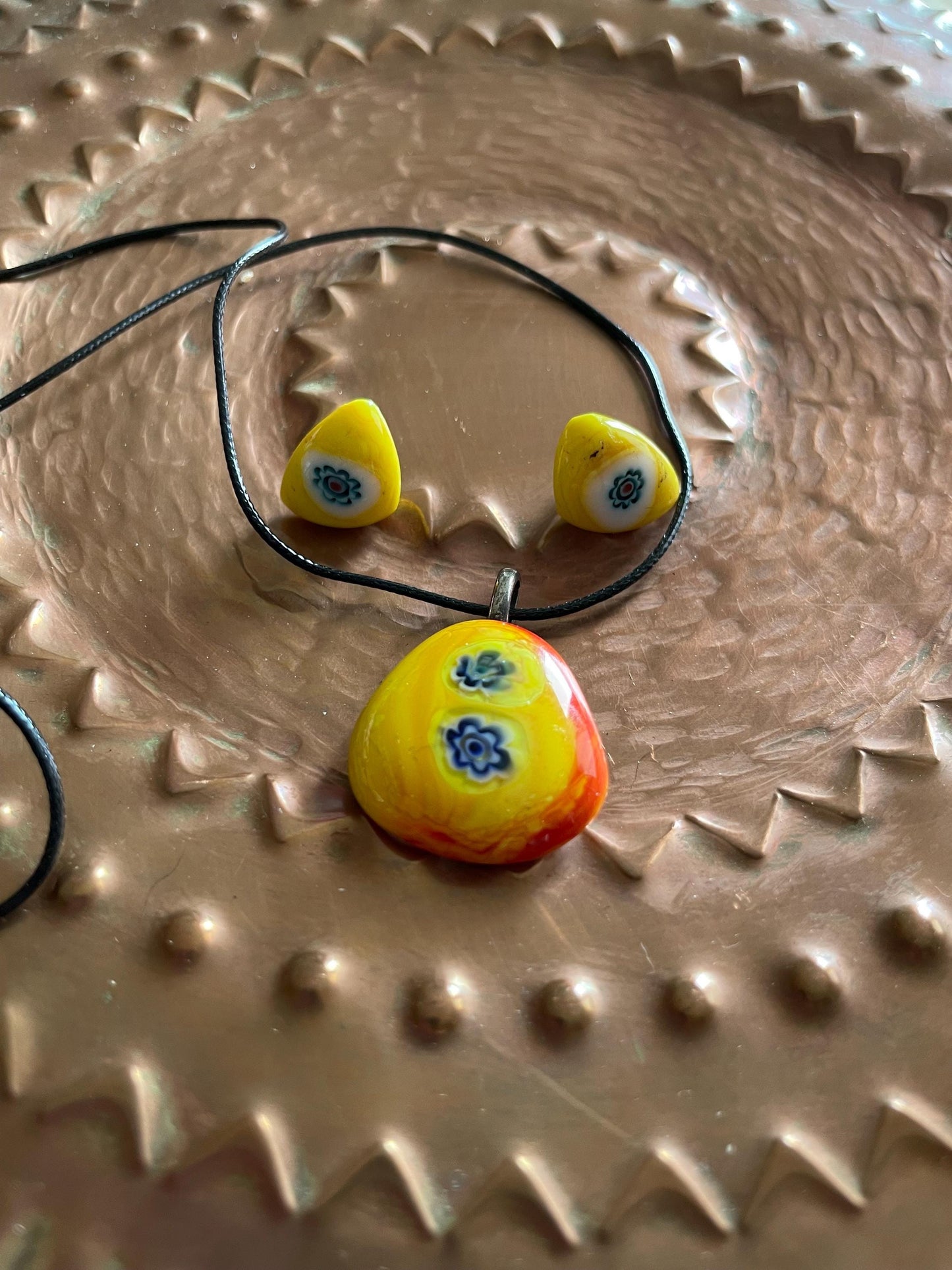 Unique fusing glass set with Murano style - Millifiori beads