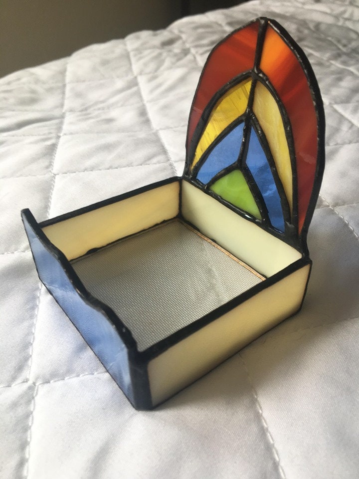 Stained glass rainbow succulent holder