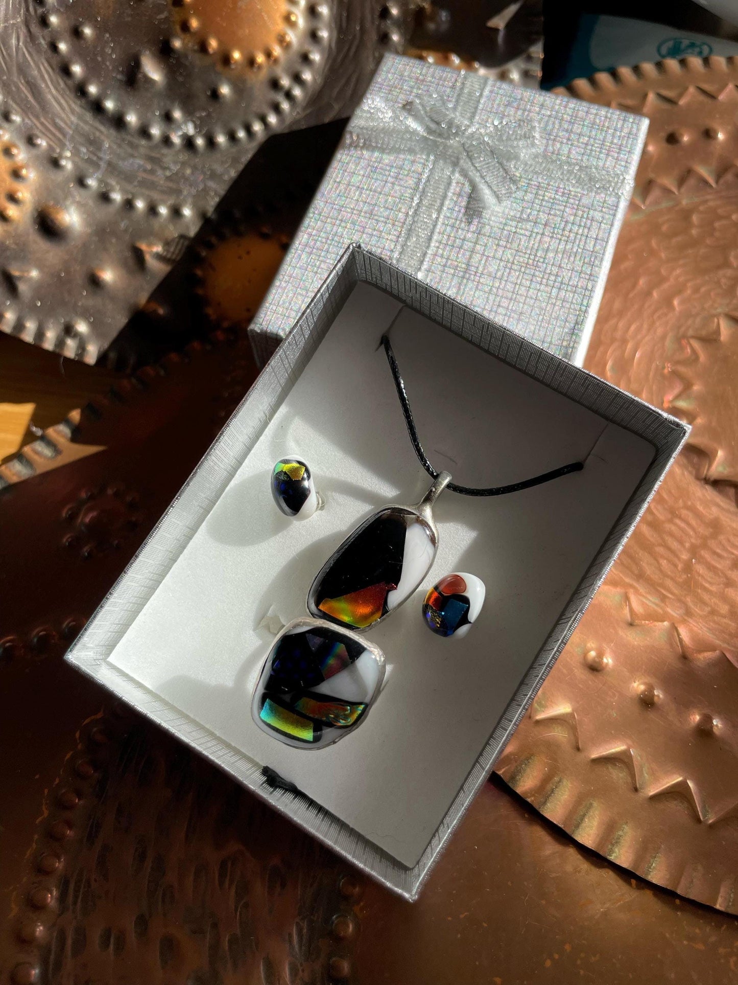 Fused Dichroic Glass Jewelry set