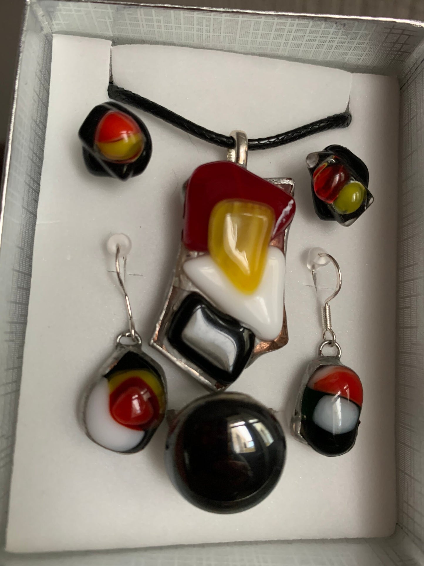 Fused glass jewellery set