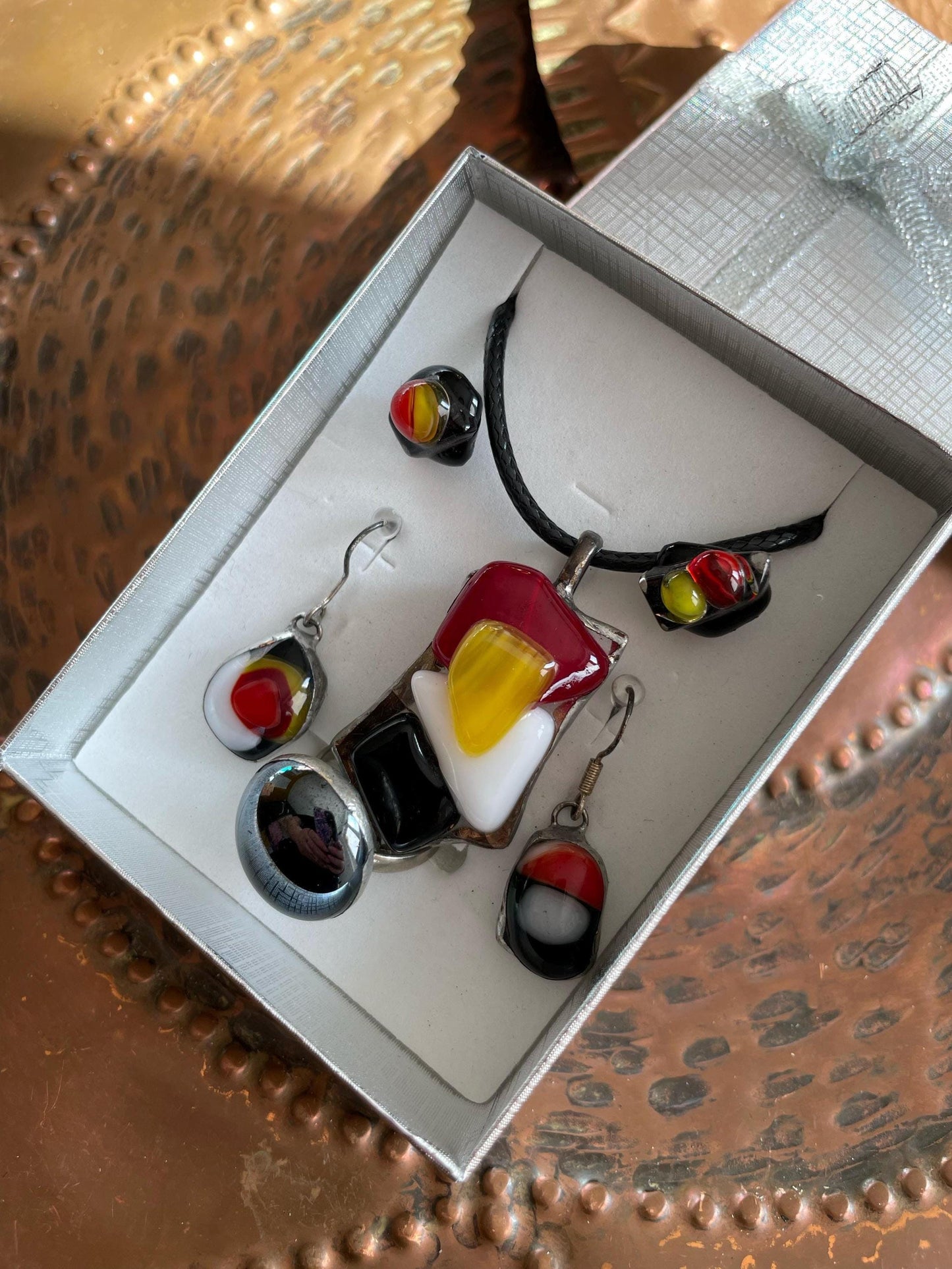 Fused glass jewellery set
