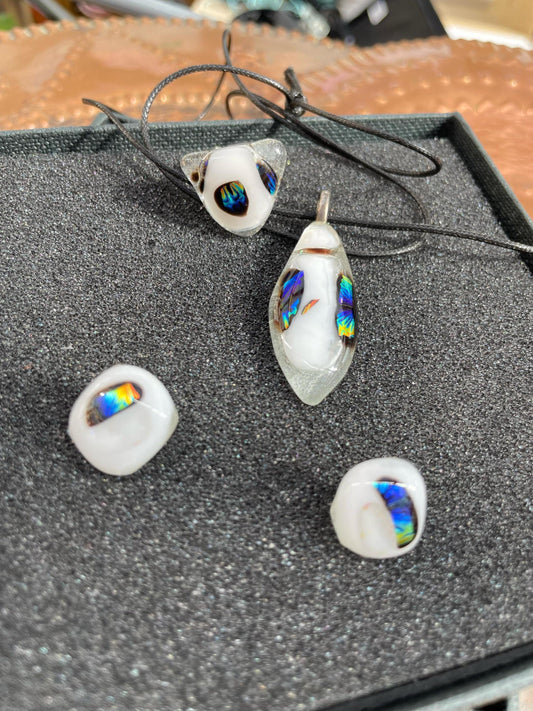 Unique fusing glass sets with Dichroic glass