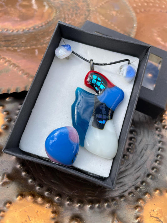 Dichroic fused glass pendant