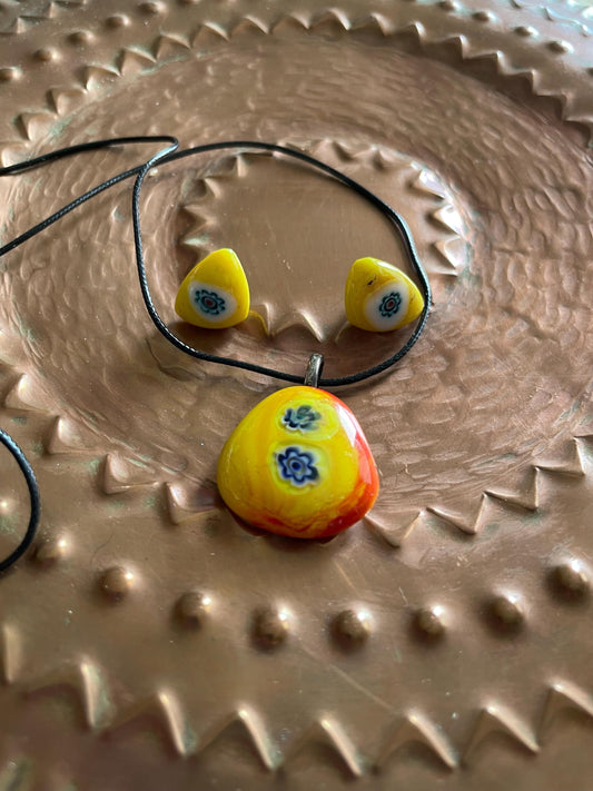 Unique fusing glass set with Murano style - Millifiori beads