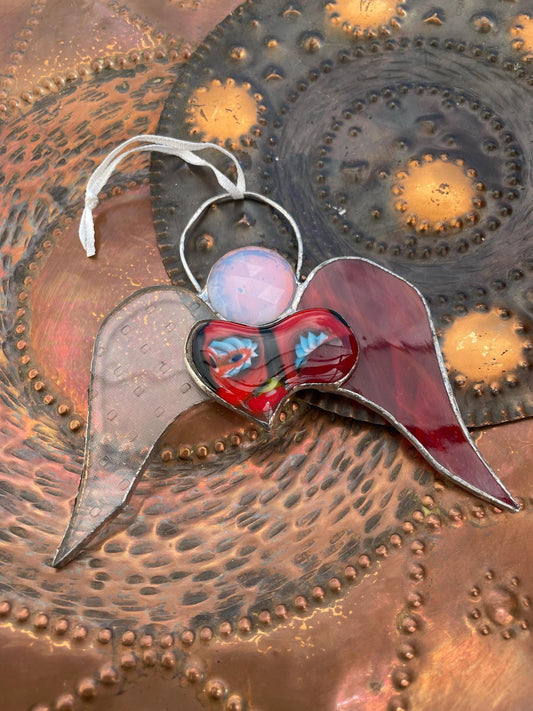Christmas decor, stained glass - fusing glass Angel