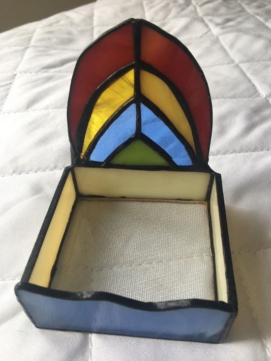 Stained glass rainbow succulent holder