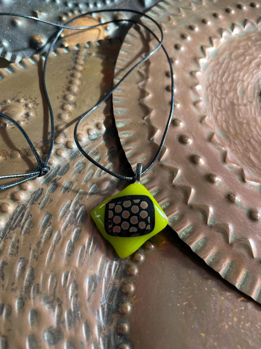 Honeycomb fusing glass pendant